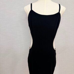 KATE NYC Black Rhinestone Cutout Bodycon Dress Size Medium  Batmitzvah